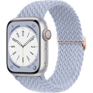 NEW Light Blue Adjustable Braided Solo Loop For Apple Watch